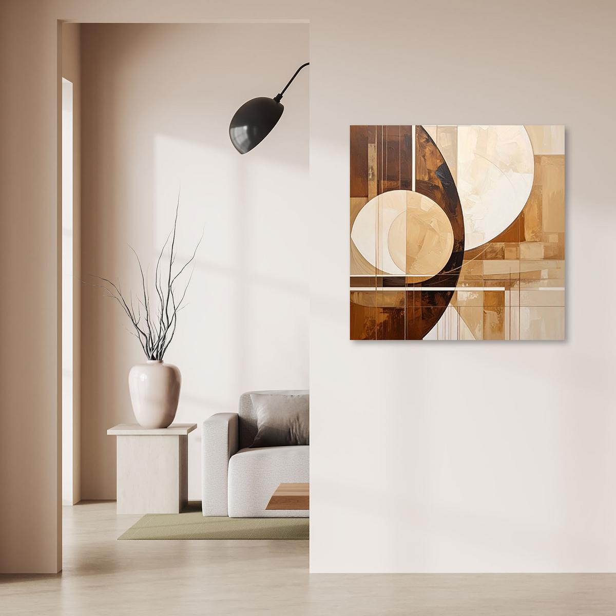 LEINWANDBILD 3D und geometrisch 60x60cm - Beige, Textil (60/60cm) - Feeby
