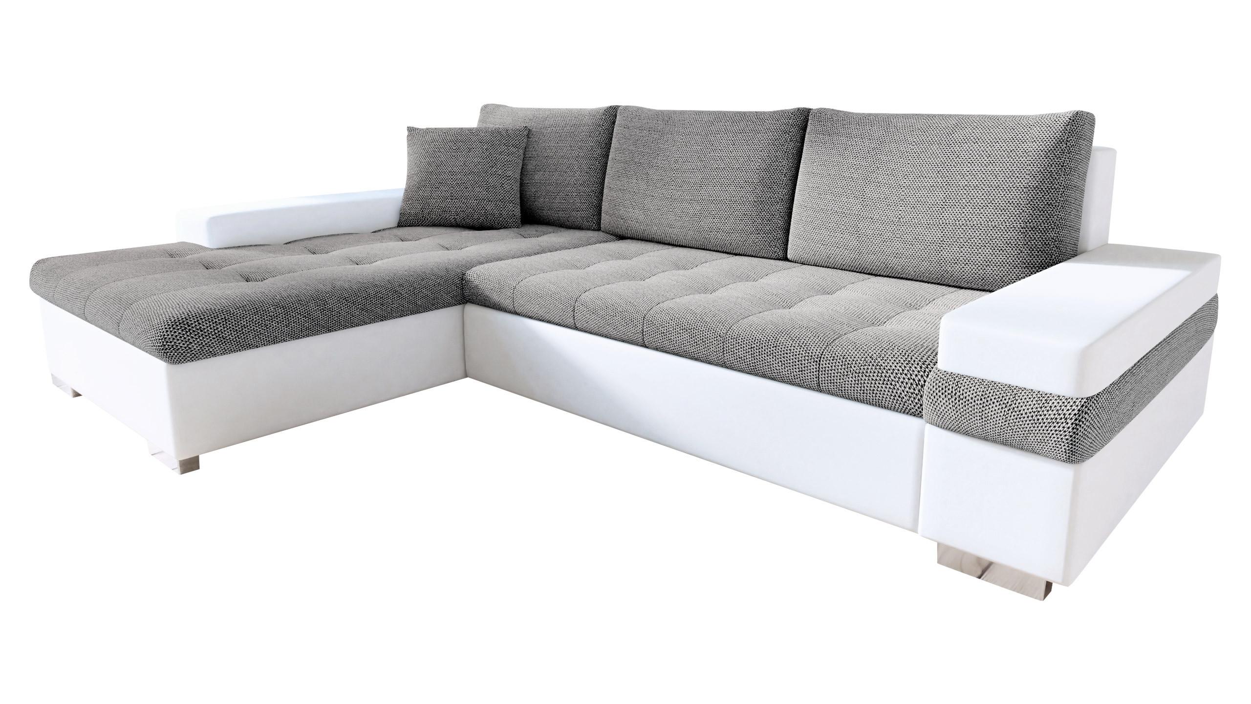 ECKSOFA Bangkok Mini - Silberfarben/Hellgrau, Holz/Textil (274/182cm) - MIRJAN24
