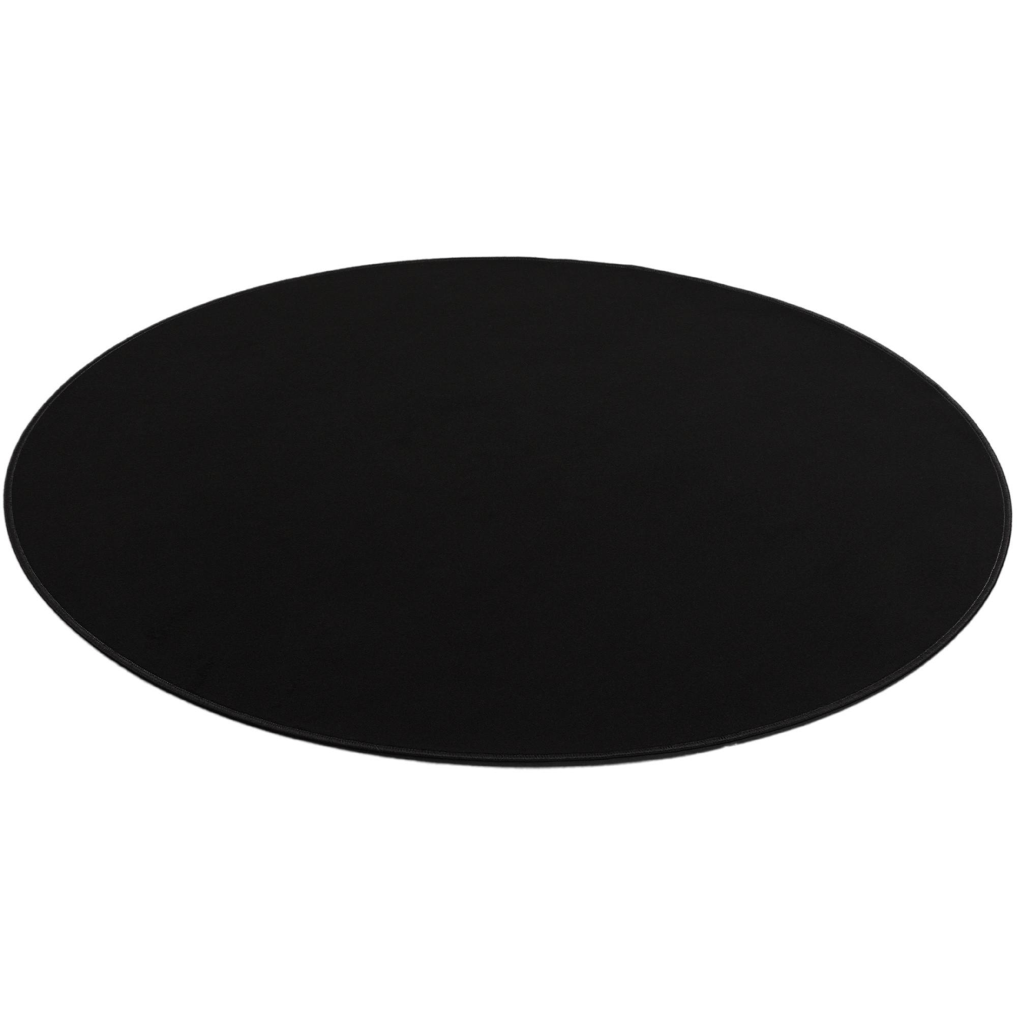 BASIC VELOURS TEPPICH CARLA RUND - Schwarz, Textil (100/100cm) - Snapstyle