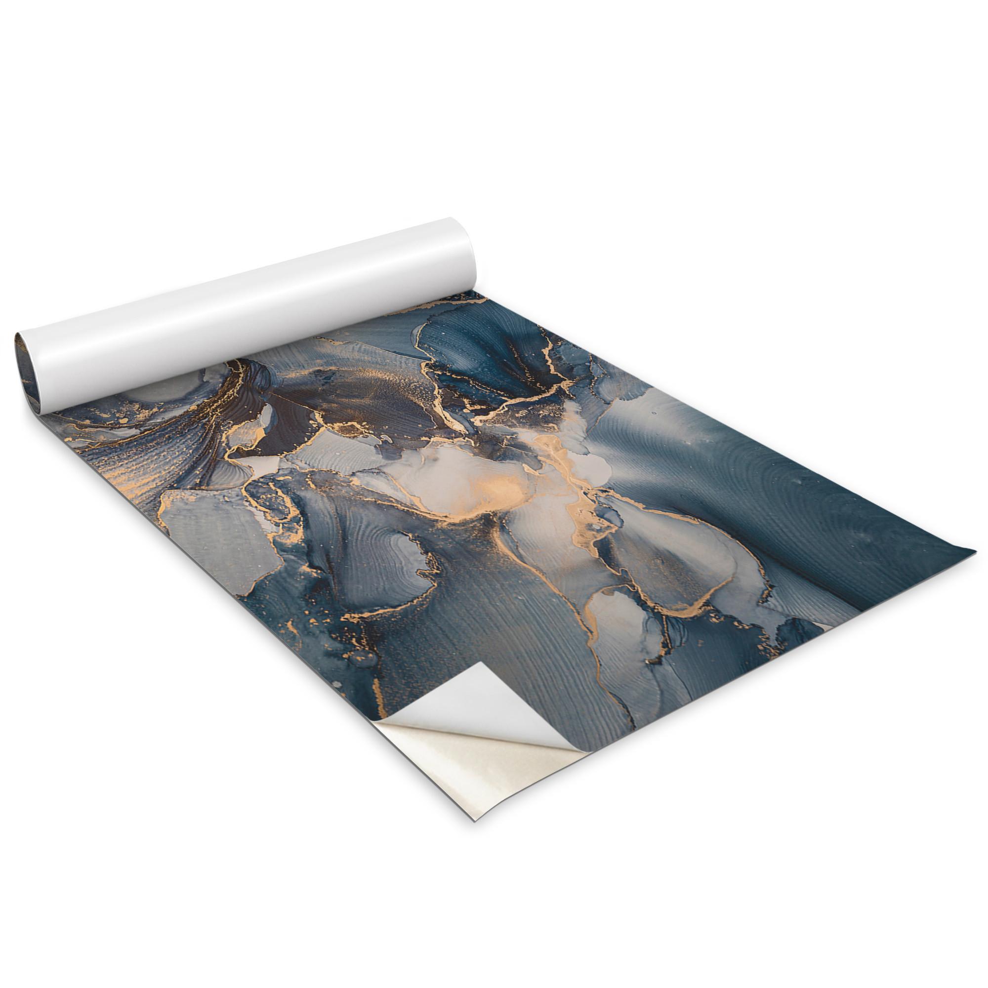 MÖBLAUFKLEBER 100x50 cm blau - Dunkelblau, Kunststoff (50/0.1/100cm) - Wallfluent