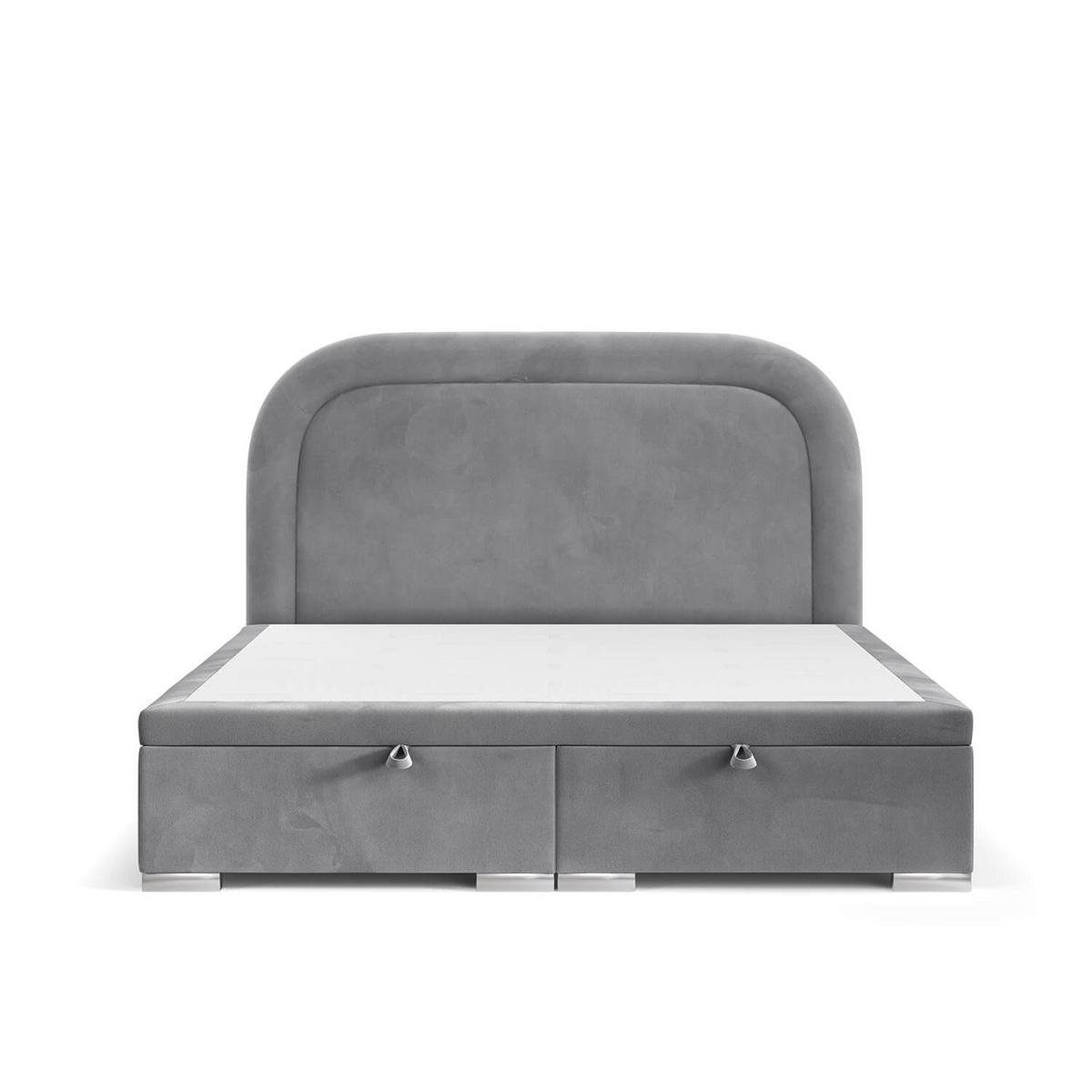 POLSTERBETT Harmony mit Stauraum 140/200 cm Grau im Uttario Stoff - Chromfarben/Grau, Holz/Holzwerkstoff (140/200cm) - AltaBeds