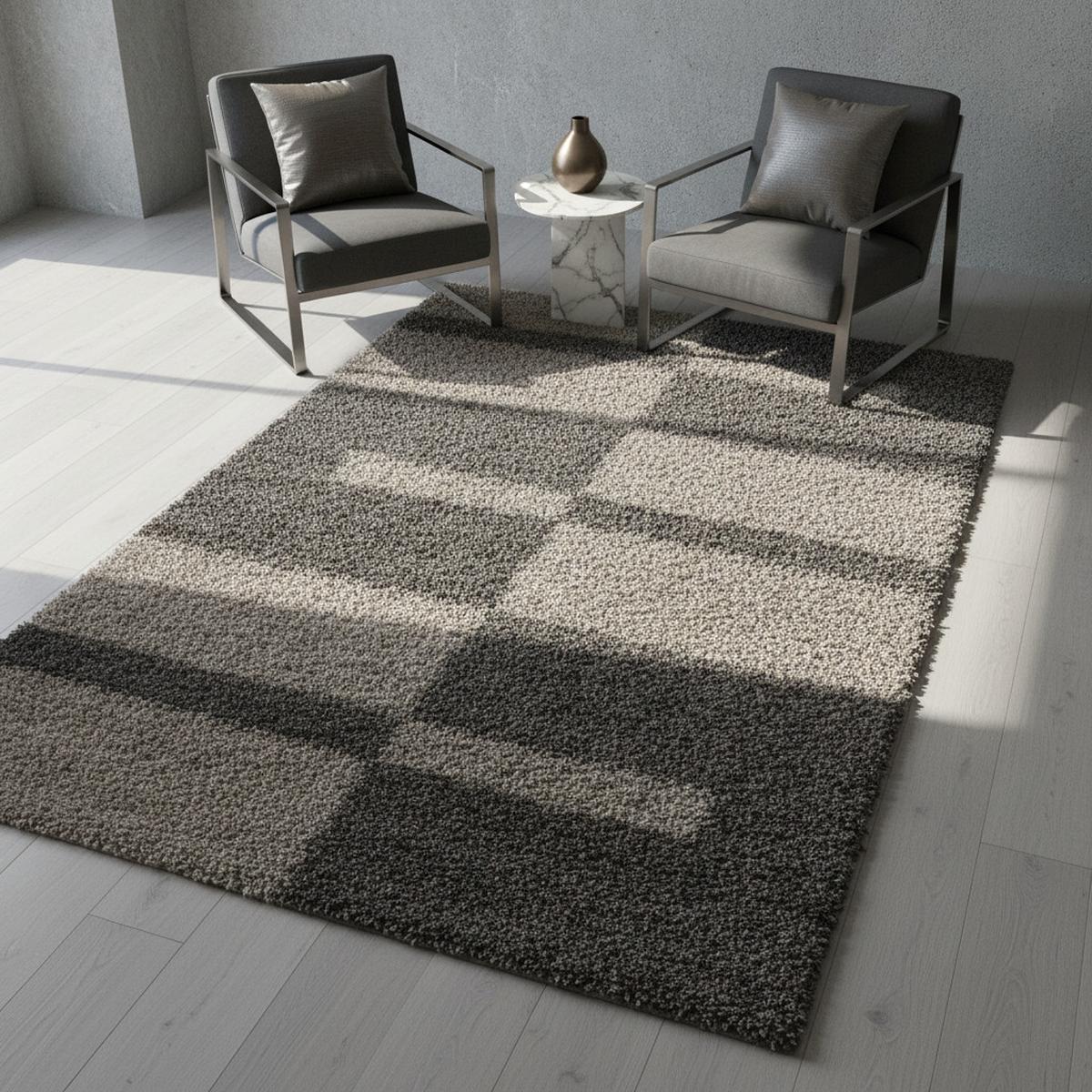 HOCHFLORTEPPICH WERFEN, kariert, Taupe, 200 x 290 cm - Braun, Textil (290/200cm) - KADIMA DESIGN