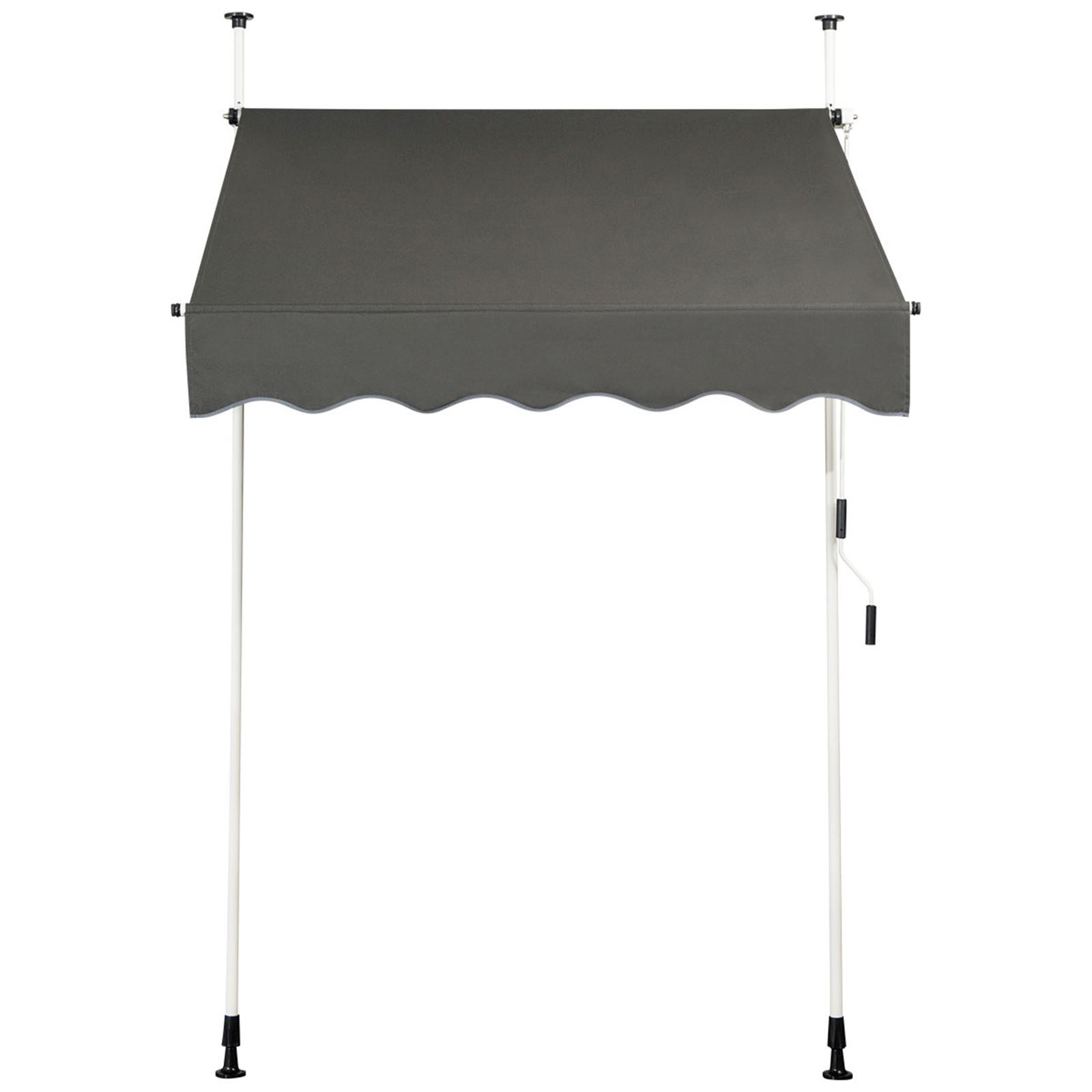 KLEMMMARKISE Grau - Grau, Metall (150/300/125cm) - COSTWAY