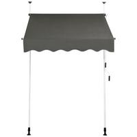 KLEMMMARKISE Grau - Grau, Metall (150/300/125cm) - COSTWAY