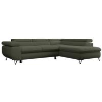 ECKSOFA PEDRO L Grün Boucle - Rechts Seite - Schwarz/Grün, Textil/Metall (273/208cm) - MKS