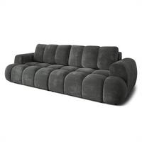 BETTSOFA DAFNE Grau Chenille-Stoff mit Schlaffunktion - Grau, Textil (300/88/113cm) - MASSENO