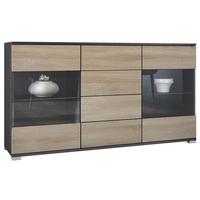 SIDEBOARD Bari Eiche sägerau - Eiche San Remo, Holzwerkstoff (138.5/75.5/35cm) - Vladon