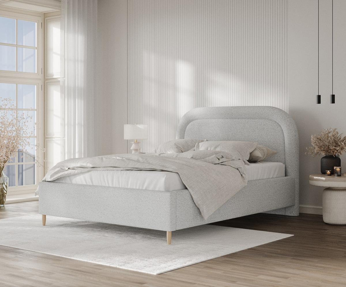 POLSTERBETT Zoya 140/200 cm Hellgrau im Riva Stoff - Hellgrau/Naturfarben, Holz/Holzwerkstoff (140/200cm) - AltaBeds