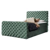 BOXBETT Chesterfield Lux - H3 - Grün, Holz (160/200cm) - MIRJAN24