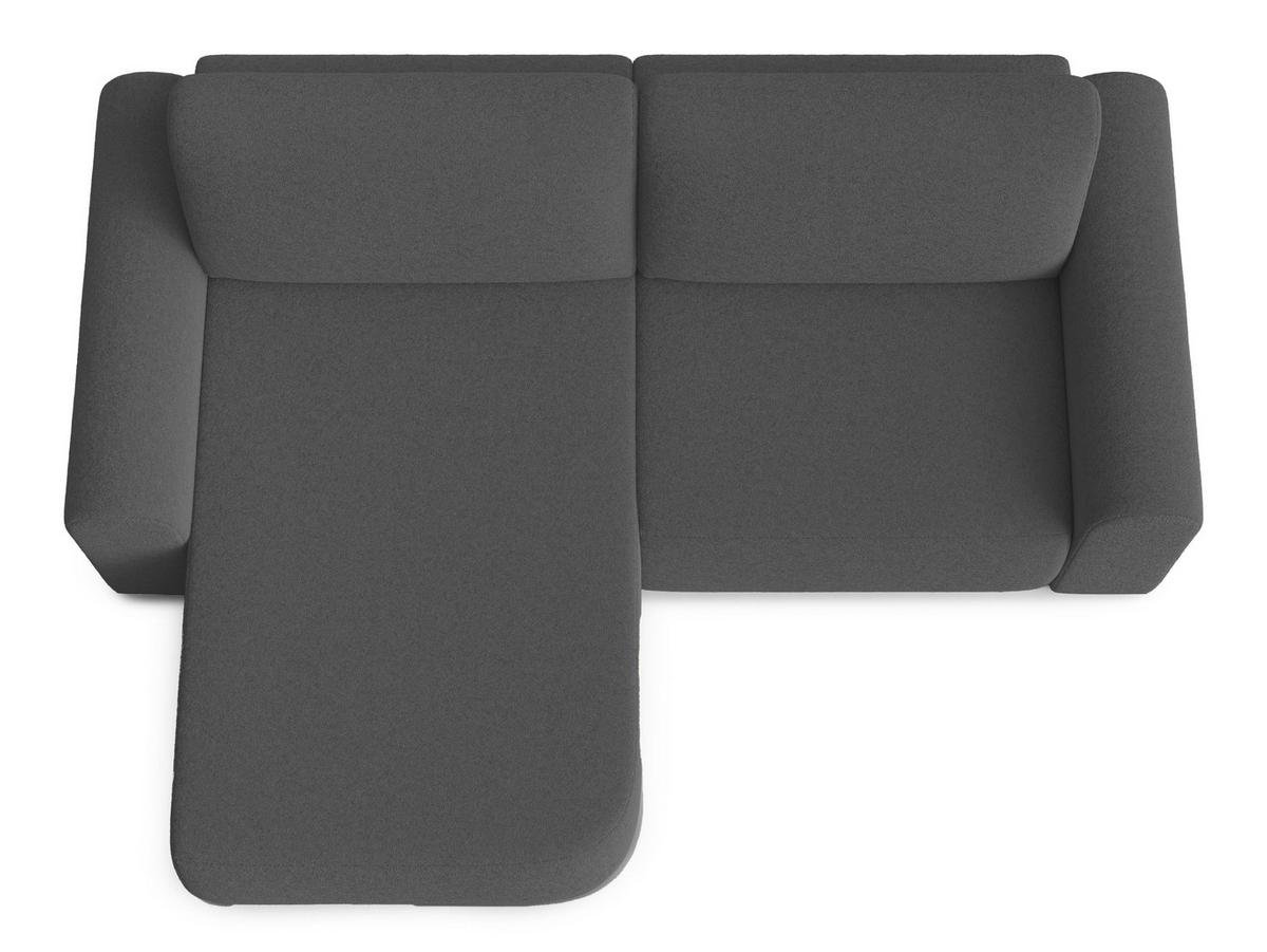 ECKSOFA L Form Otterton Dunkelgrau 250/180/95 cm Links mit Schlaffunktion - Schwarz/Grau, Kunststoff/Textil (180/250cm) - AX Living
