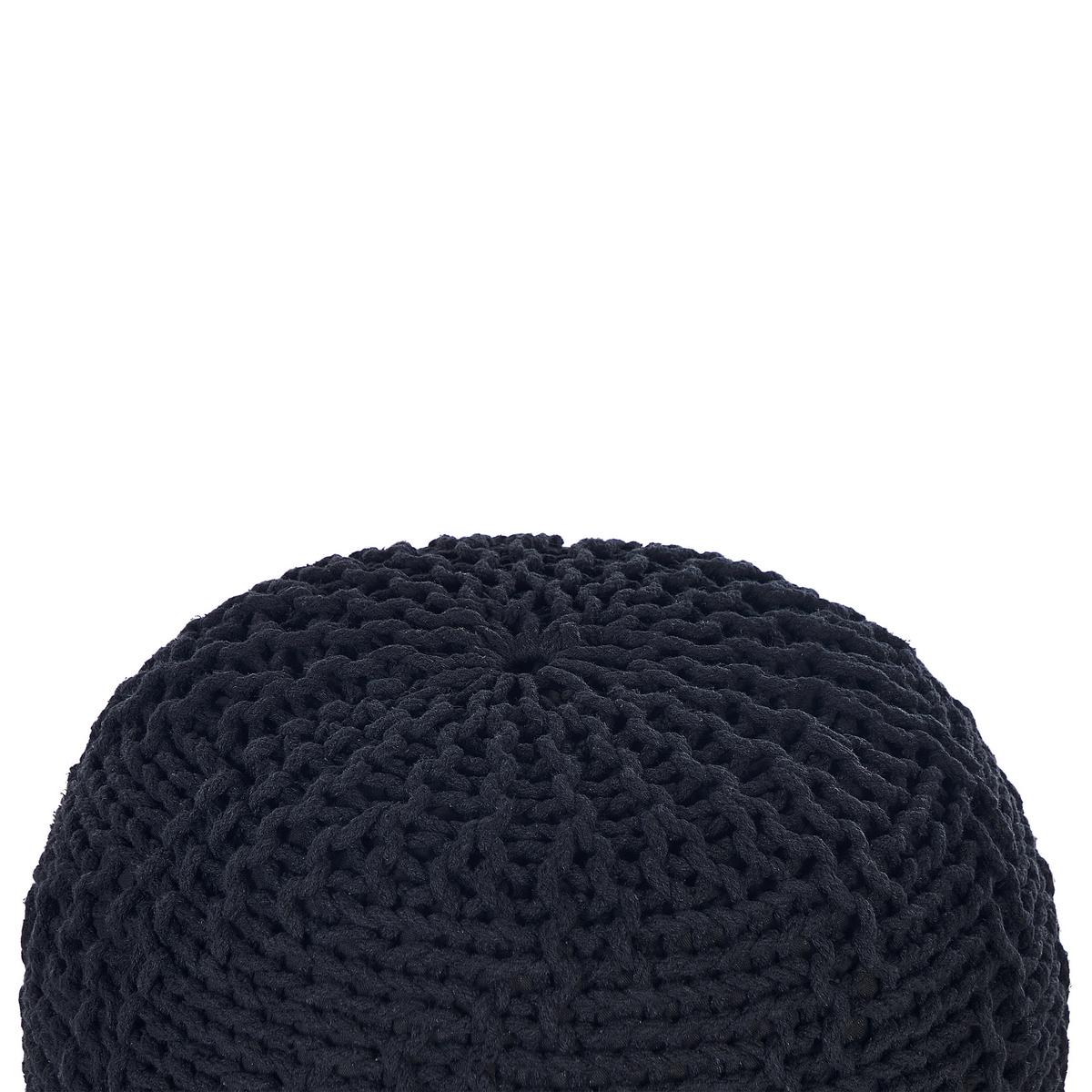 POUF Priene 50/50/35 cm - Schwarz, Naturmaterialien/Textil (50/35/50cm) - Beliani