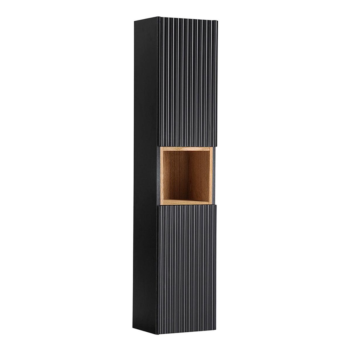 HÄNGESÄULE Riva Schwarz und Holz - Schwarz, Holzwerkstoff (30/140/25cm) - Petits-meubles