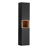HÄNGESÄULE Riva Schwarz und Holz - Schwarz, Holzwerkstoff (30/140/25cm) - Petits-meubles