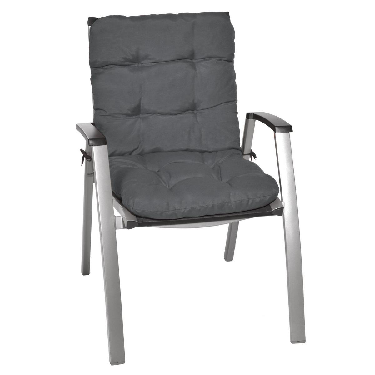 NIEDERLEHNERAUFLAGE Flair NL 100/50/8cm Graphitgrau - Graphitfarben, Textil (50/8/100cm) - Beautissu 