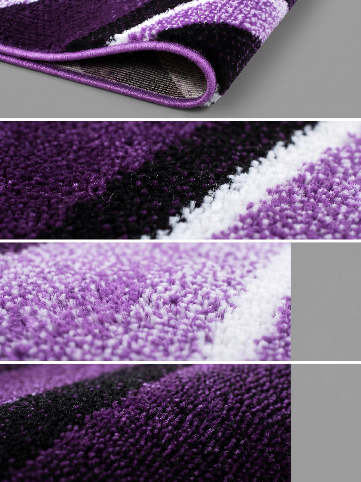 KURZFLORTEPPICH DRAU, mit abstraktem Wellenmuster, Violett, 80 x 300 cm - Lila, Textil (80/300cm) - KADIMA DESIGN