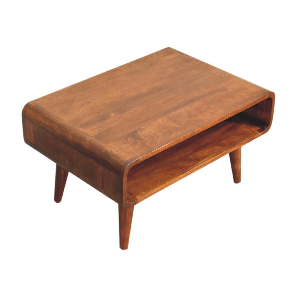 TV-EINHEIT, Massives Holz Offen Kastanienbraun, Offenes Fach, Dunkelbraun - Dunkelbraun/Messingfarben, Mangoholz/Holz (45/65/35cm) - Artisan Furniture