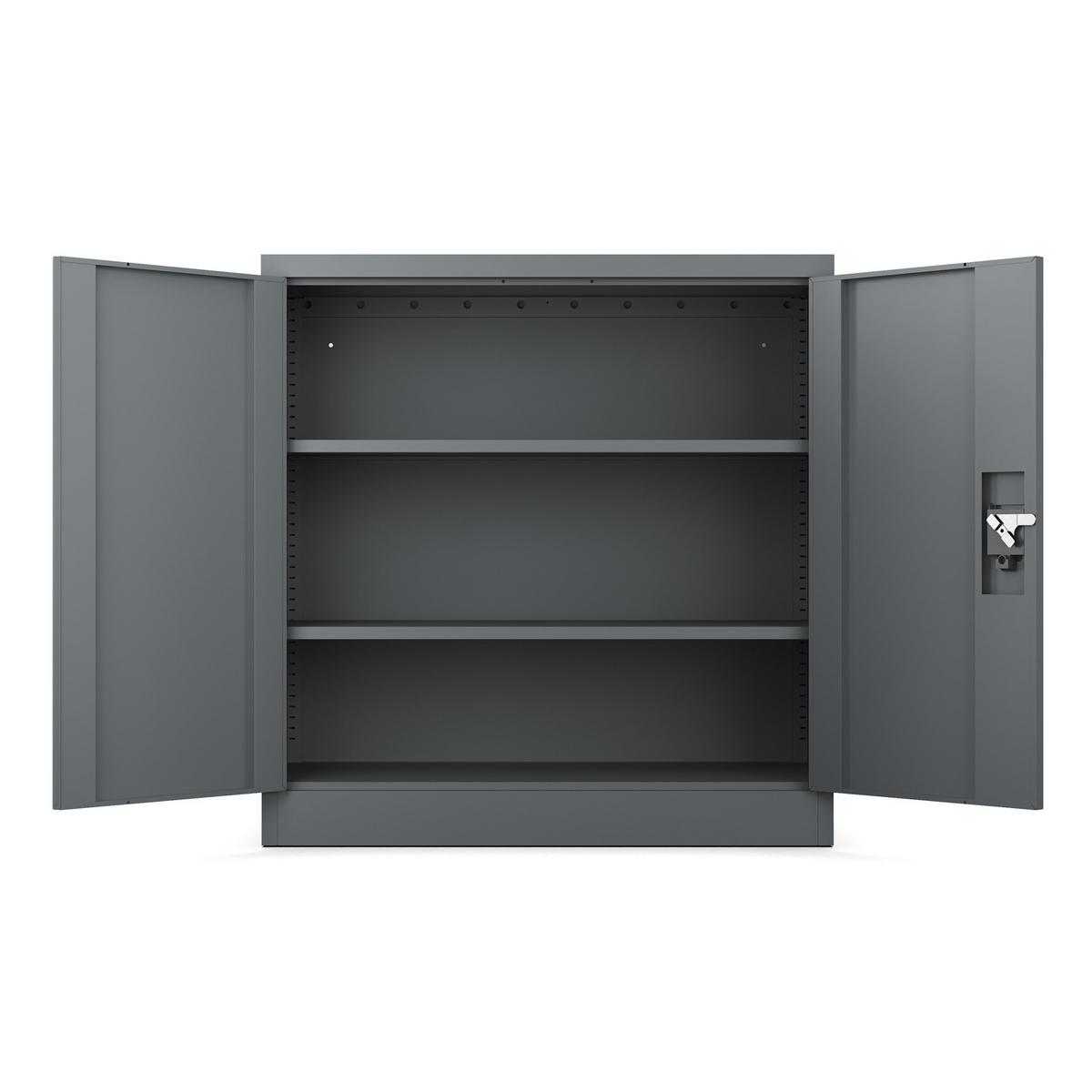 AKTENSCHRANK Metallkommode Metallschrank mit Schloss für Büro Akten und Dokumente Anthrazit 90x90x40cm - Anthrazit, Metall (90/90/40cm) - Muralo