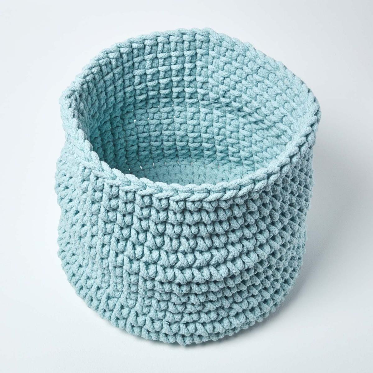 AUFBEWAHRUNGSKORB Baumwolle 42/37 cm - Pastellblau, Textil (42/42/37cm) - Homescapes