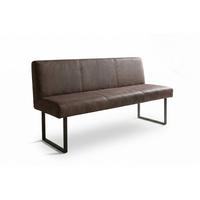 ESSZIMMERBANK ELEEN Dunkelbraun Leder - Dunkelbraun, Leder (163/85/69cm) - KAWOLA