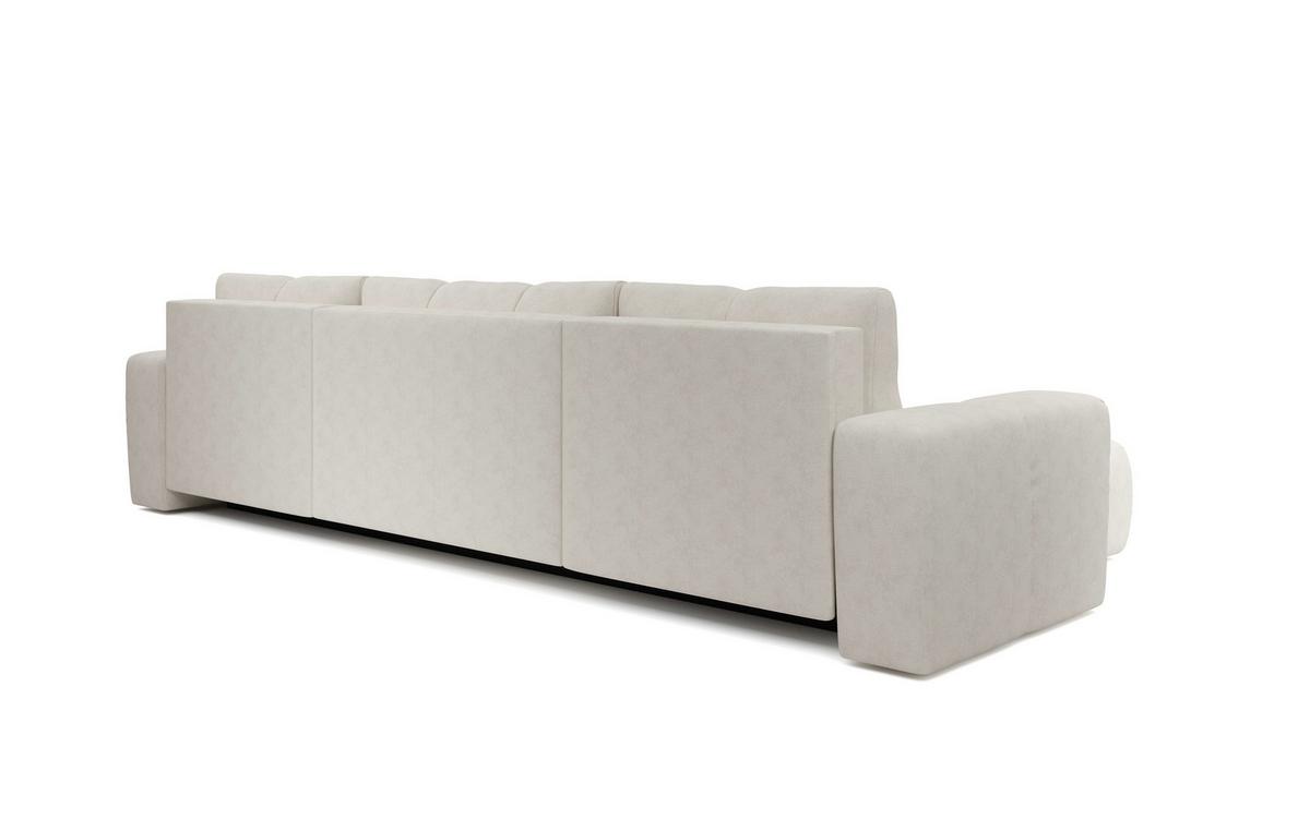 WOHNLANDSCHAFT DUCA U Beige Jersey mit Schlaffunktion - Beige, Holz (359/88/177cm) - MASSENO