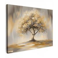 LEINWANDBILD Gemälde - Baum - Abstrakt - Blätter Wandbild 40x30 cm - Beige, Textil (40/30cm) - MuchoWow