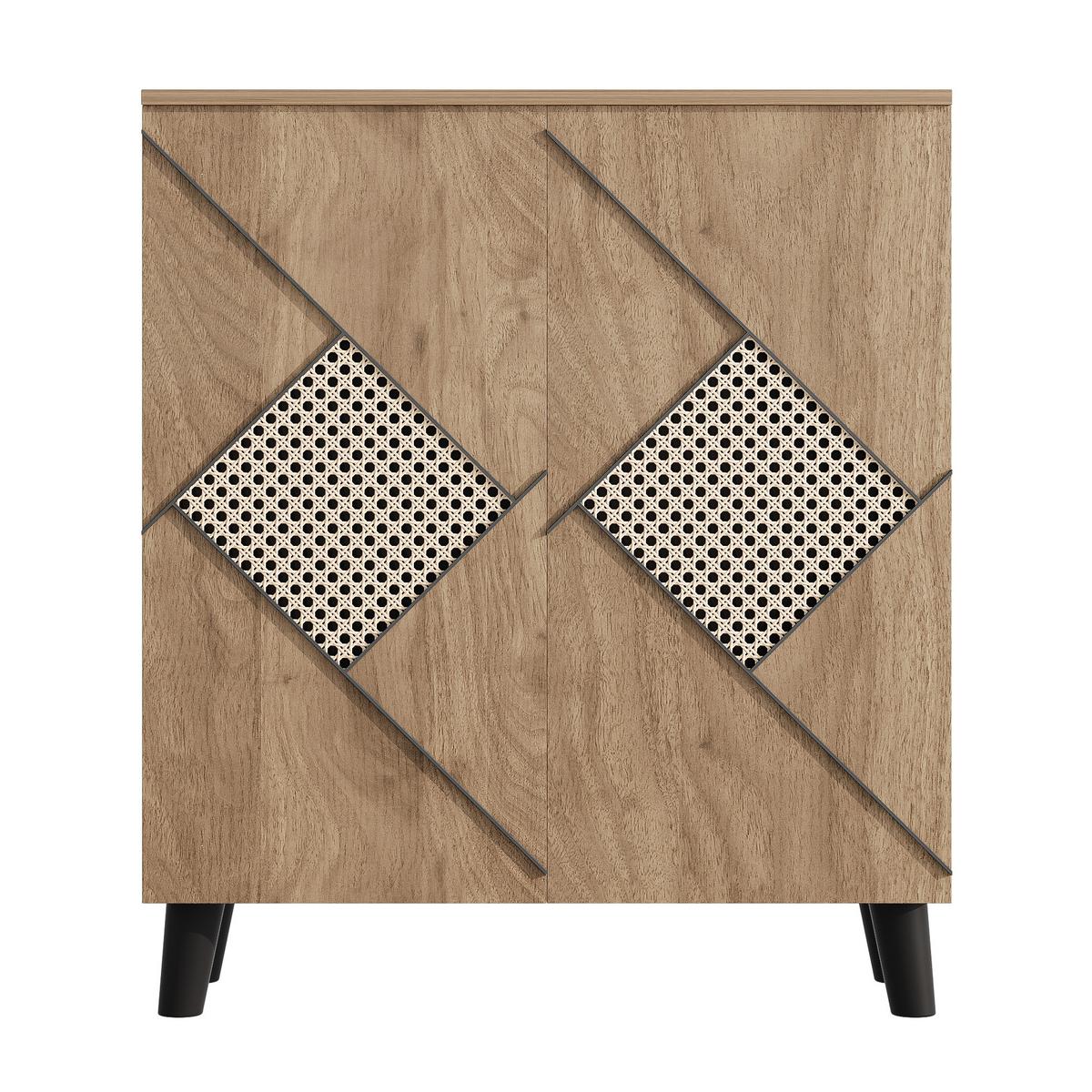 SCHUHSCHRANK 80 cm in Holzoptik - Eichefarben, Holzwerkstoff (80/91/32cm) - Urban Meuble