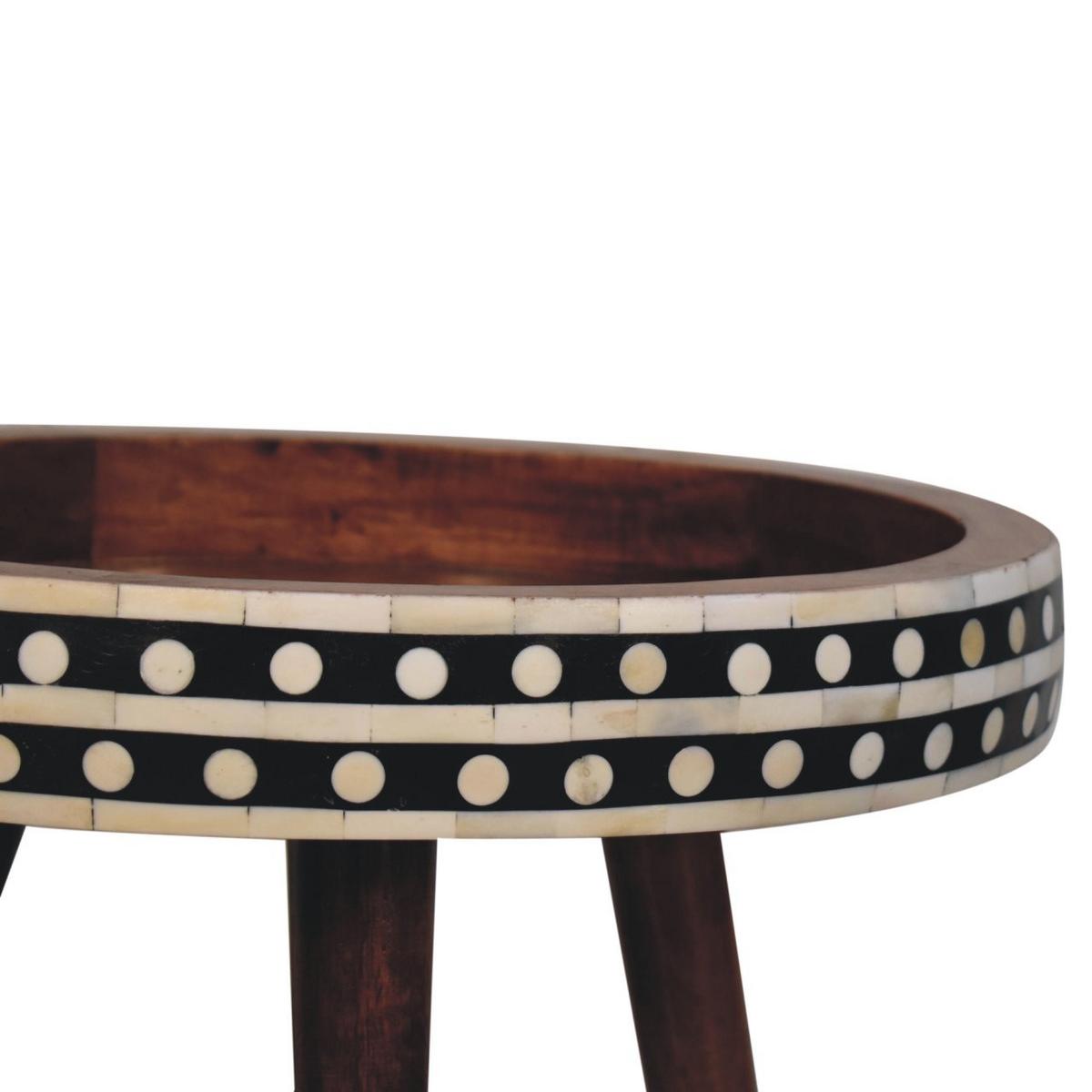 BEISTELLTISCH mit Muster in Honig-Karamell - Braun, Holz (40/40/40cm) - Artisan Furniture