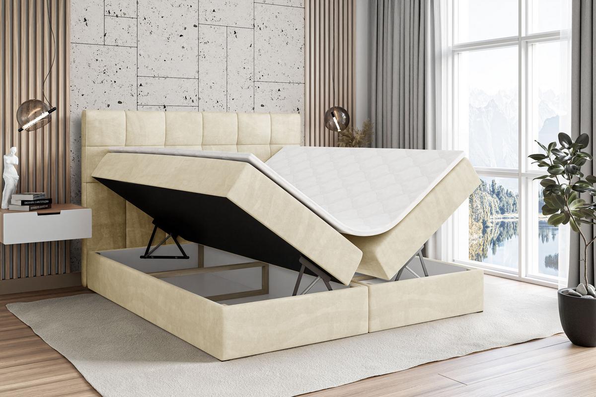 BOXBETT mit H3-Matratze und Lattenrost - APO - 140x200 Beige - Beige, Holzwerkstoff (140/200cm) - ALTDECOR