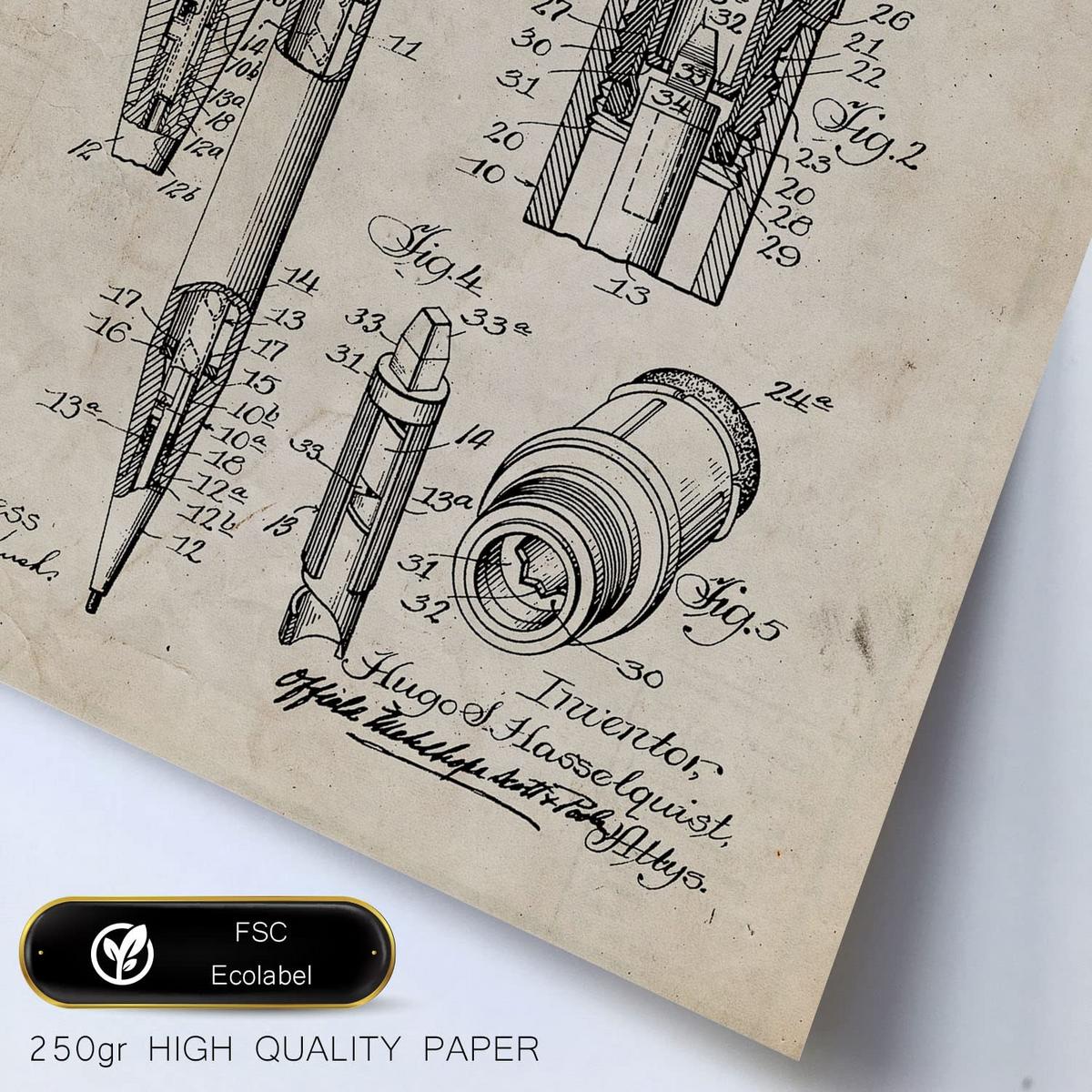 POSTER Set Mit 6 Plakaten Mit Messwerkzeug Patenten Im Vintage Stil A3 & A4 Rahmenlos - Klar, Papier (29/3cm) - Nacnic