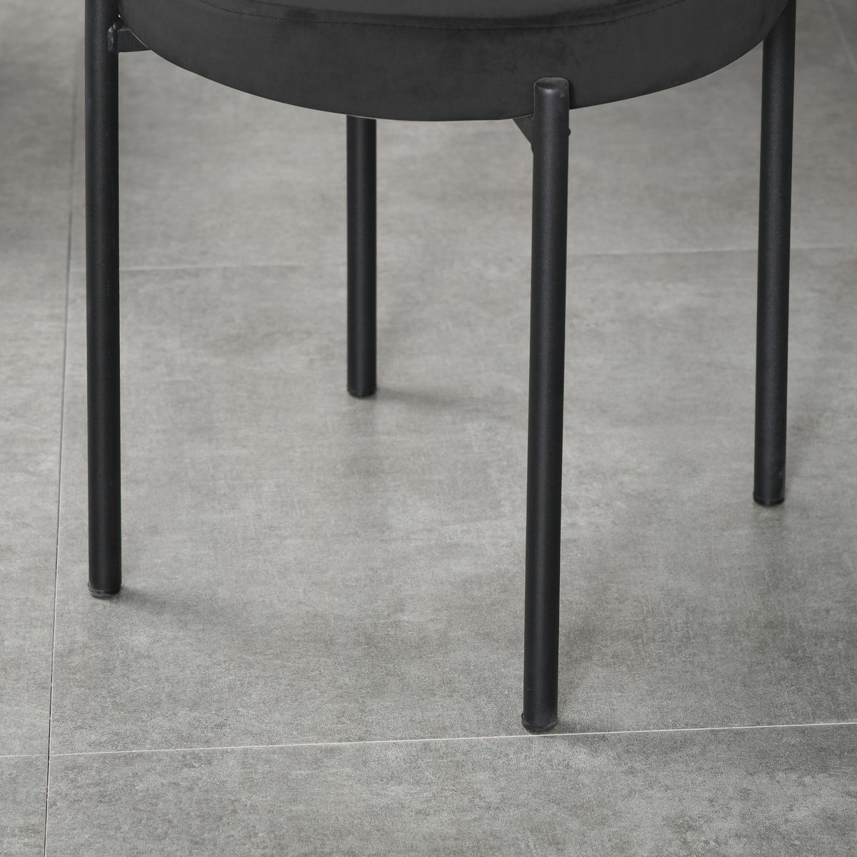 4ER-SET Esszimmerhocker Esszimmerstühle Küchenstuhl modern Samt Schwarz - Schwarz, Textil (41.5/46/41.5cm) - HOMCOM