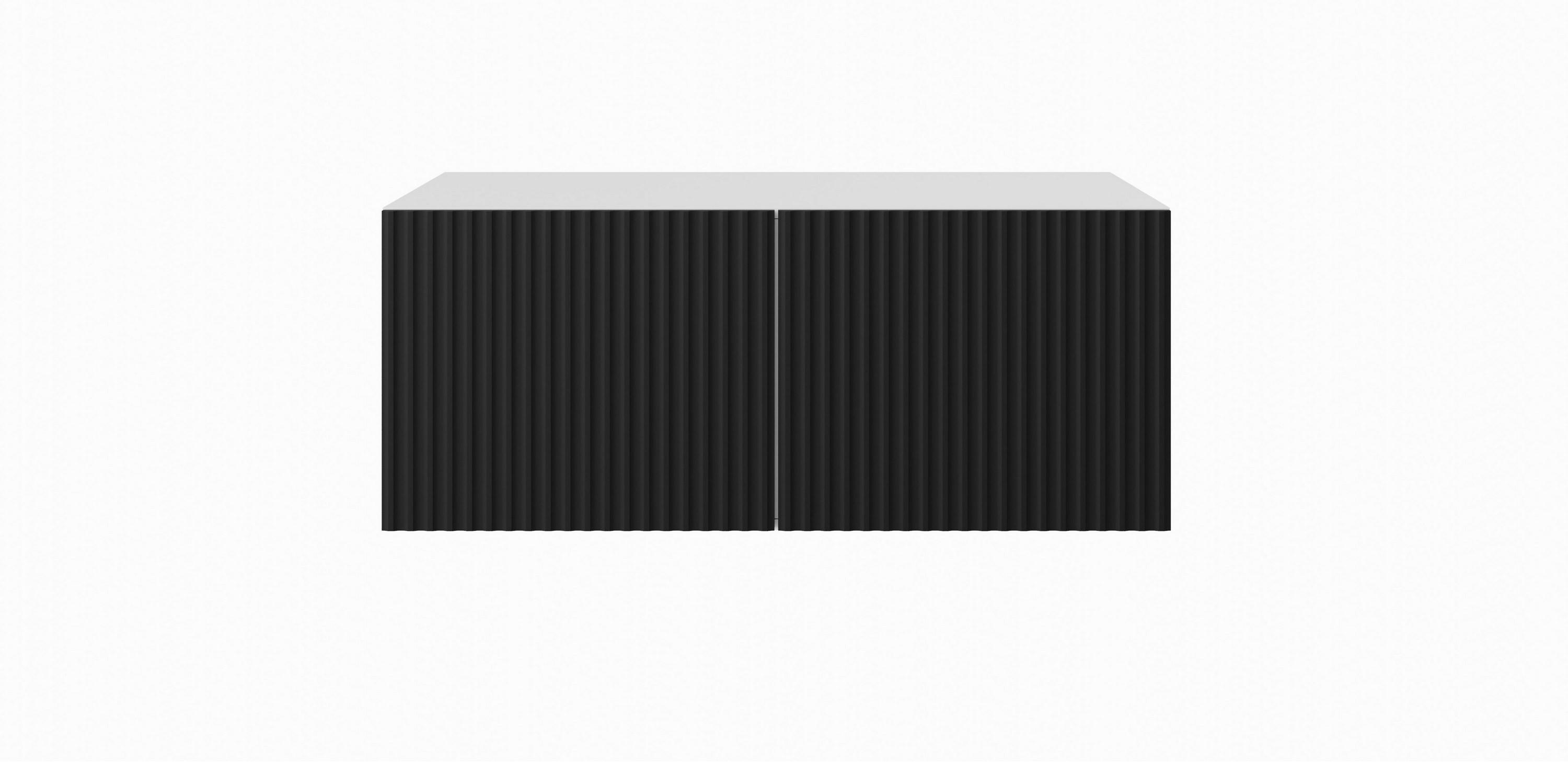 LOWBOARD VAREN 100/41/40 cm, Hängender TV-Schrank Weiß / Schwarz - Schwarz/Weiß, Holzwerkstoff (100/41/40cm) - MASSENO