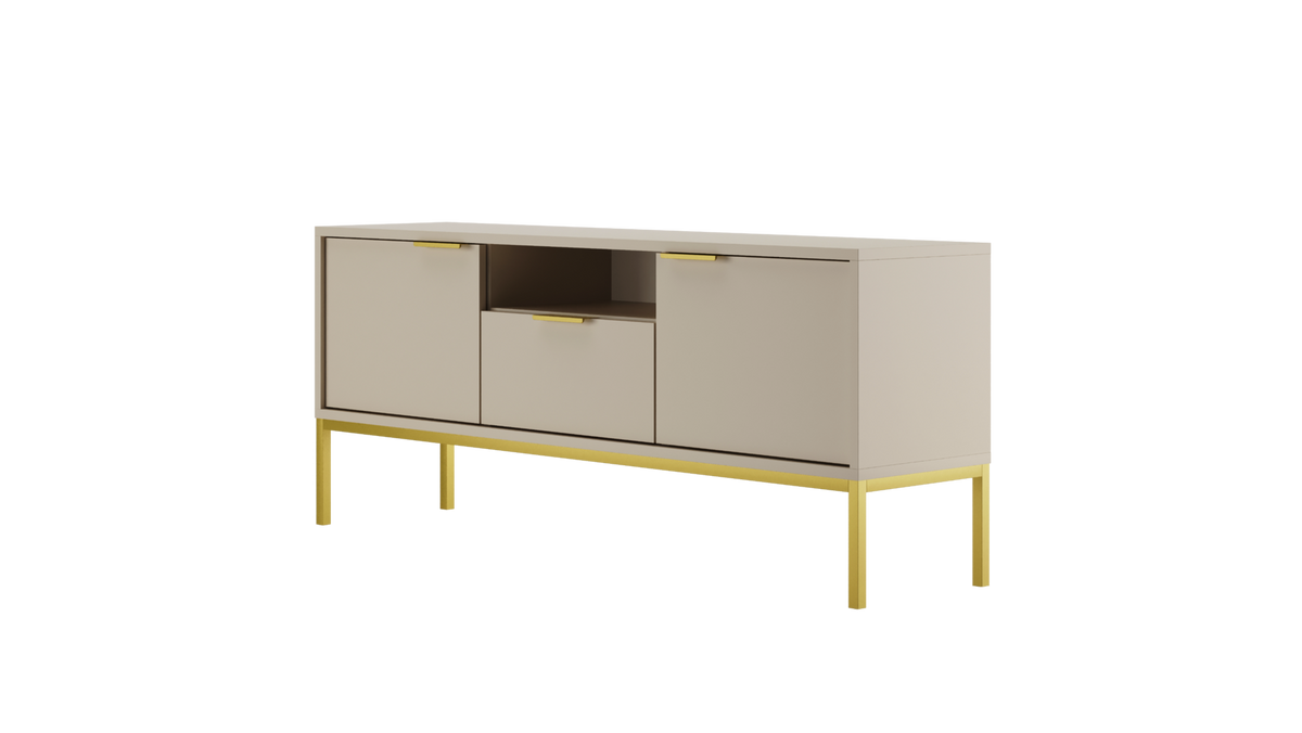 LOWBOARD Austin 33/56,4/135 cm - Kaschmir/Goldfarben, Holzwerkstoff (33/56/135cm) - RAUMHIRSCH FURNITURE