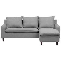 ECKSOFA Polsterbezug Hellgrau Elvenes - Hellgrau, Textil (206/140cm) - Beliani