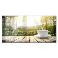 WANDUHR aus Glas 60x30 cm - Kaffee - Grün, Glas (60/30/0.4cm) - TULUP