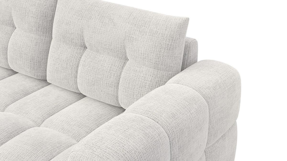 ECKSOFA CLOUDI 4-Sitzer links, creme - Creme/Schwarz, Holz/Textil (294/160cm) - Wozimo