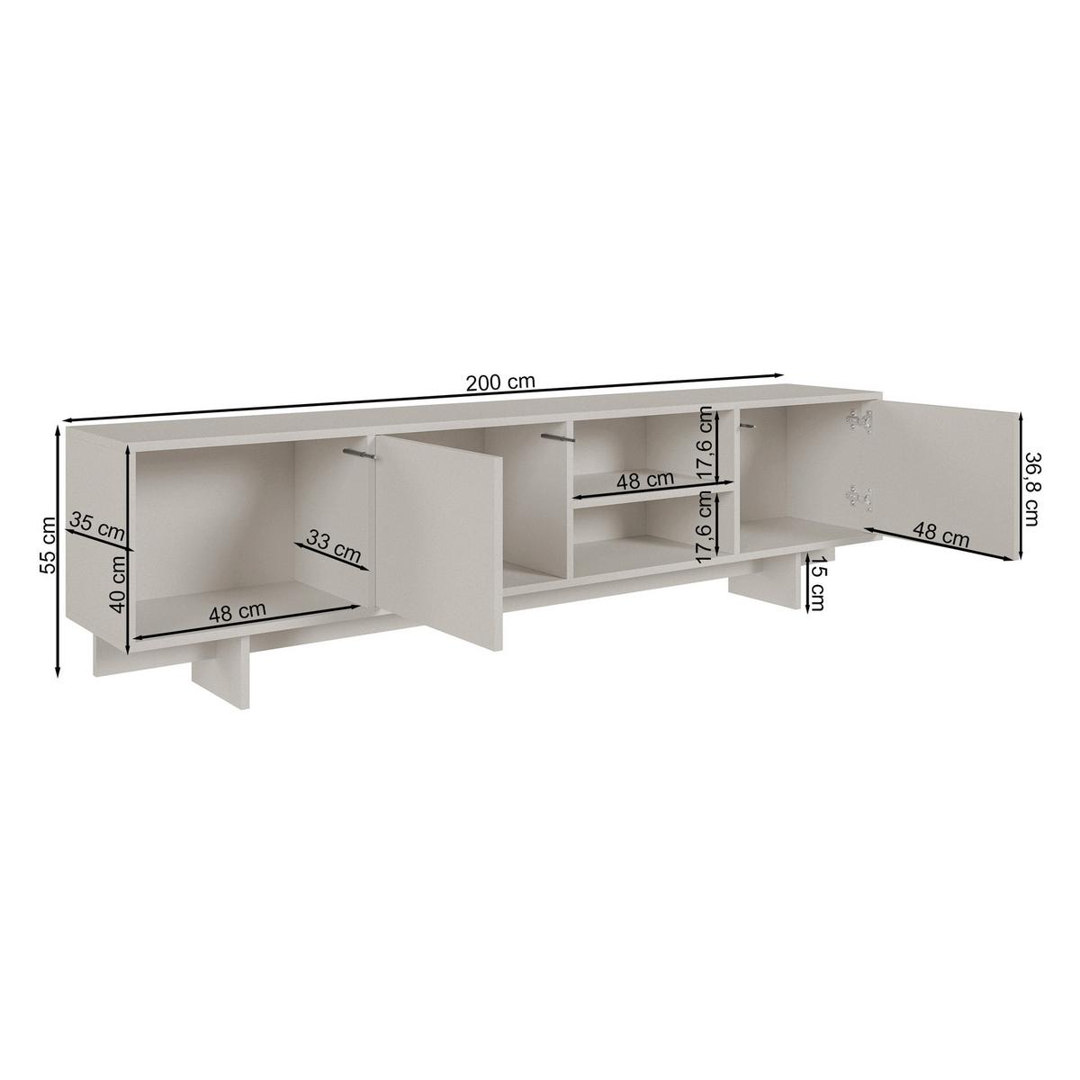 TV-LOWBOARD Sanva GEÖLTE EICHE 200 CM - Eichefarben, Holzwerkstoff (200/55/35cm) - Selsey