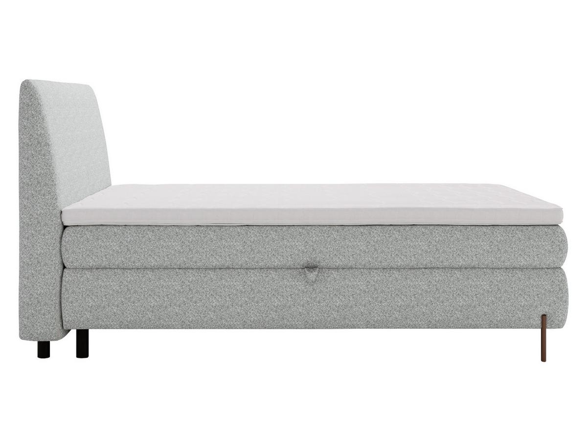 BOXBETT Evia - H3 - Hellgrau/Braun, Holzwerkstoff/Textil (160/200cm) - MIRJAN24