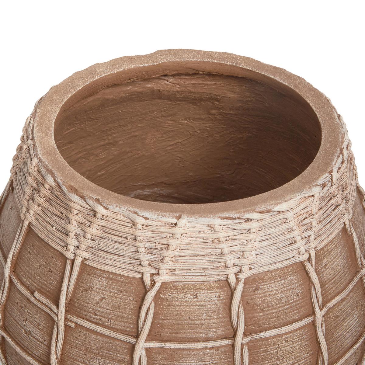 PFLANZENSTÄNDER Braun Darmera - Hellbraun/Beige, Stein (23cm) - Beliani