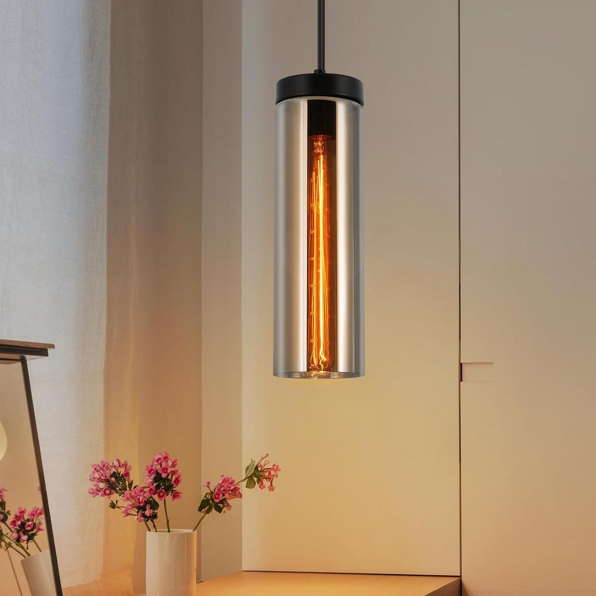 KRONLEUCHTER Morgenar 10.0/10.0/158.0 cm - Schwarz, Glas (158/10/10cm) - ZMH
