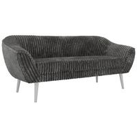 3-SITZER-SOFA PIRS - Grau Cord - Weiße Beine - Weiß/Grau, Holzwerkstoff/Textil (180/75/74cm) - MKS