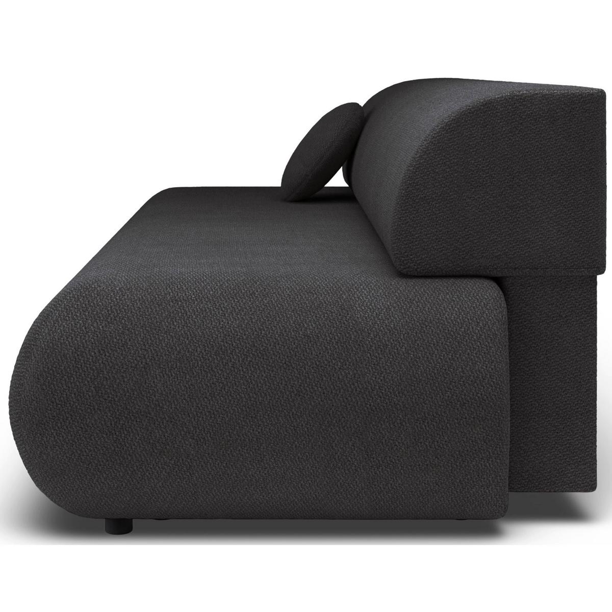 3-SITZER SCHLAFSOFA Graphit Chenille - Schwarz, Kunststoff/Textil (214/74/100cm) - Selsey