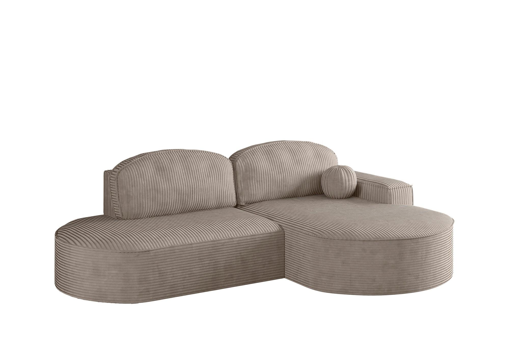 ECKSOFA Girona Mit Schlaffunktion - Braun, Holzwerkstoff/Textil (278/179cm) - Fun Möbel