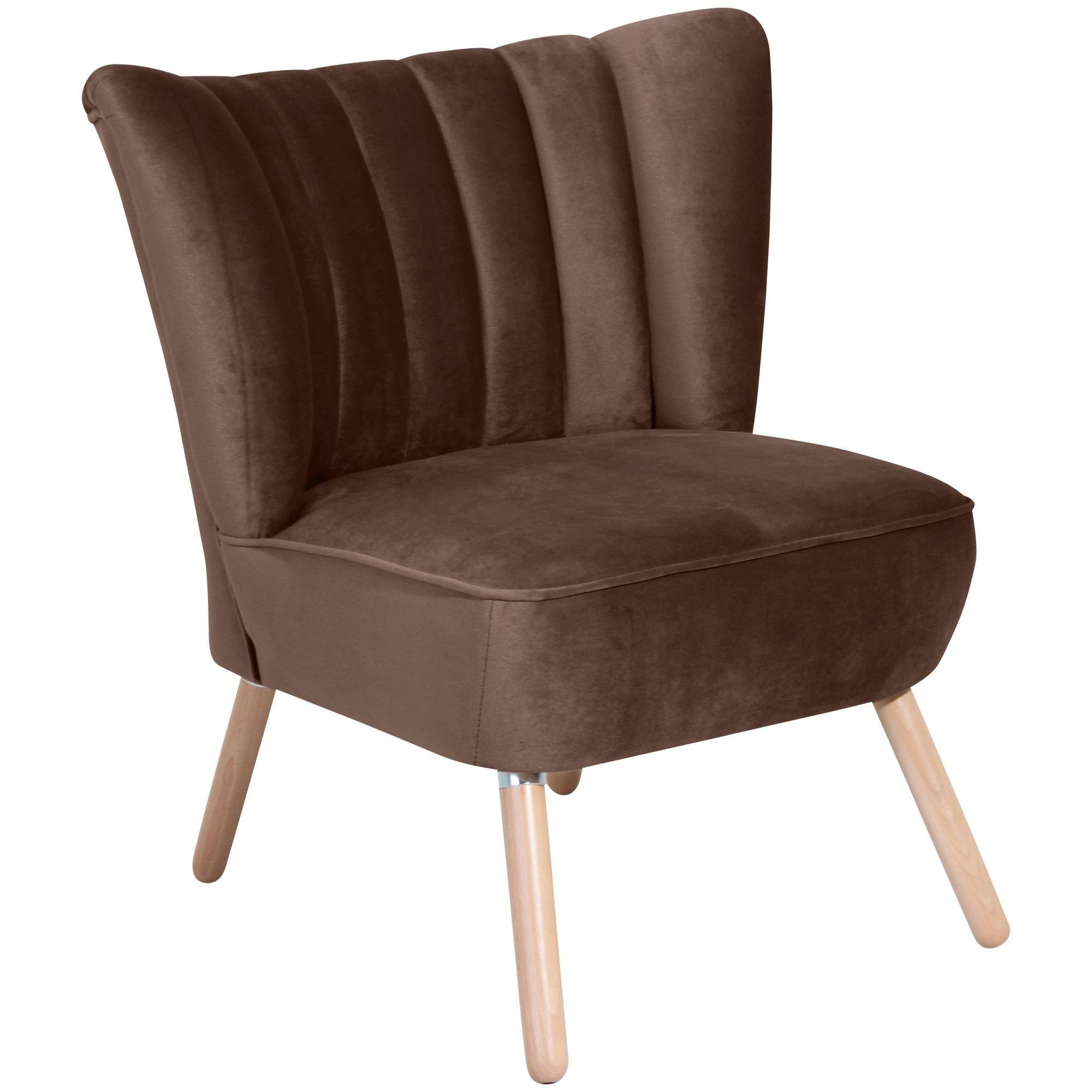 SESSEL Kadisha Bezug Samtvelours Buche natur / braun - Buchefarben/Braun, Kunststoff (70/80/66cm) - 58aufmkessel