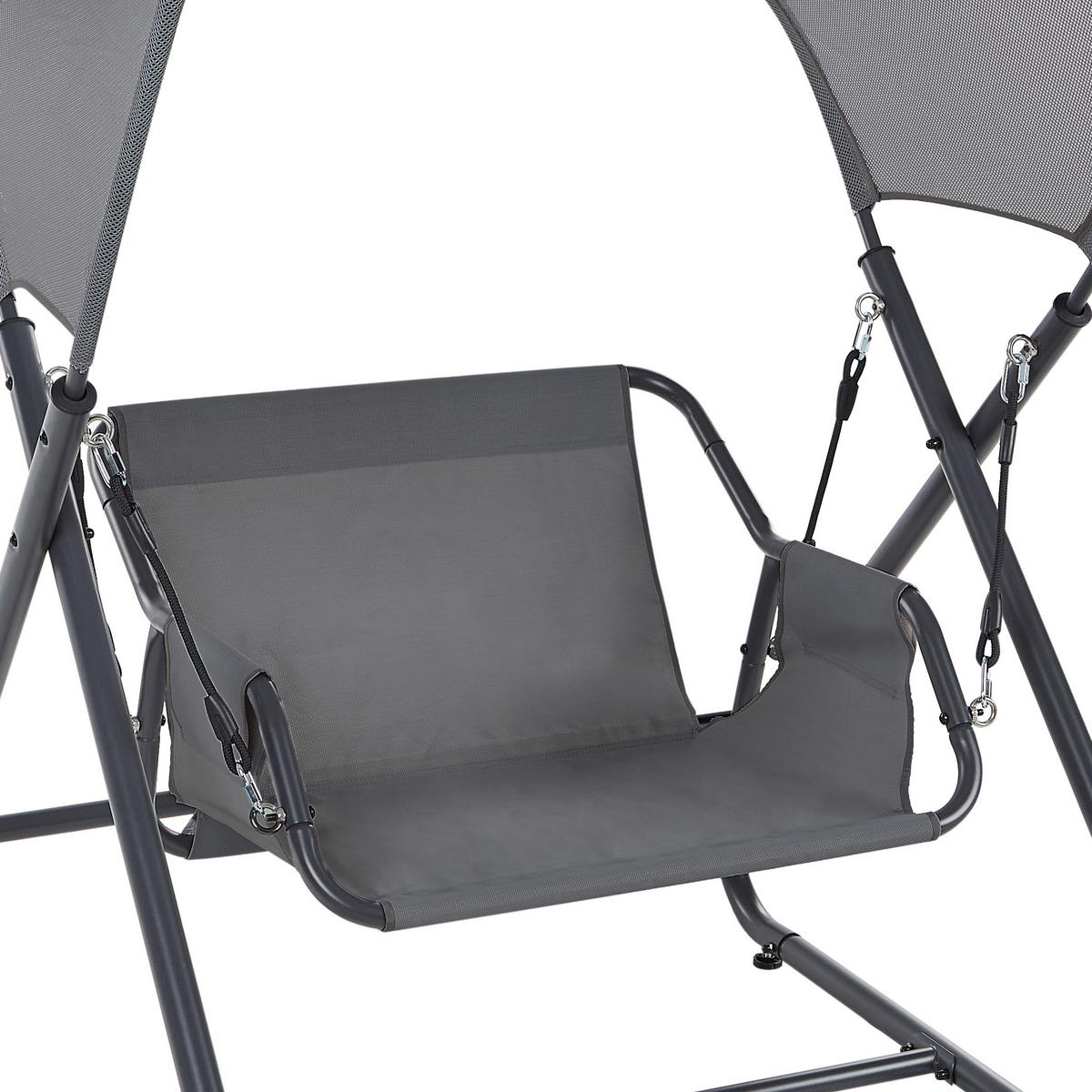 HOLLYWOODSCHAUKEL Grau Solagna - Grau, Metall (114/182/117cm) - Beliani