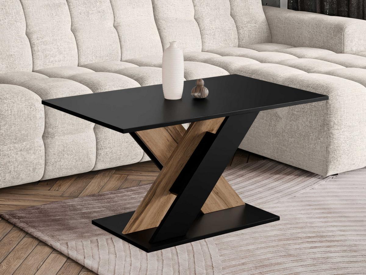 COUCHTISCH Toxx - Eiche Wotan/Schwarz, Holzwerkstoff (60/110/55cm) - MIRJAN24