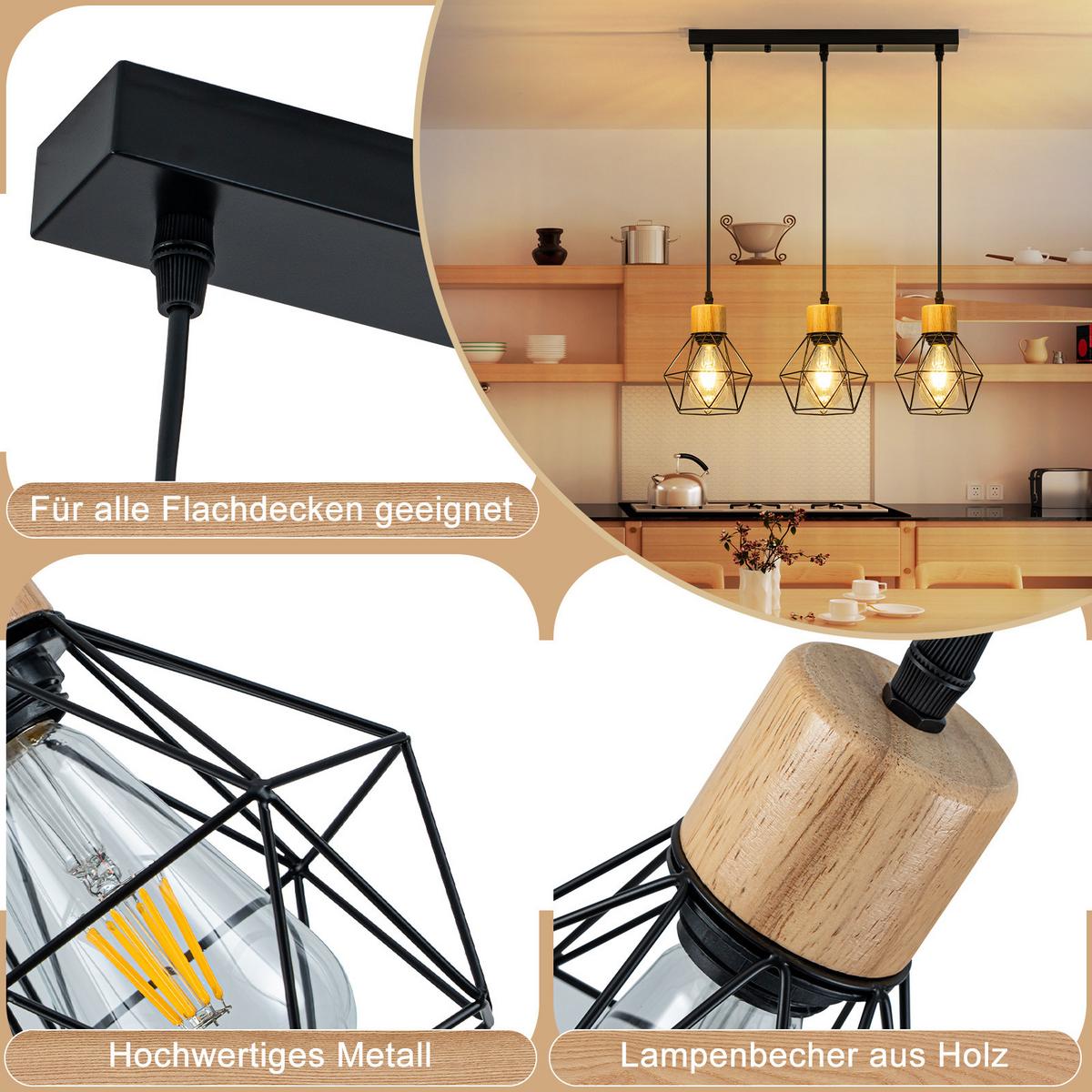 PENDELLEUCHTE Everett 43/15/146 cm - Schwarz, Metall (43/15/146cm) - ZMH