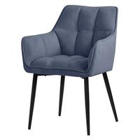 ESSZIMMERSTUHL Blau Frotteestoff - Blau/Schwarz, Textil/Metall (63/90/57cm) - ML-DESIGN