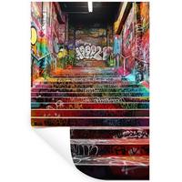 WANDTATTOO Treppe - Graffiti - Farben - Kunst Wandbild 40x60 cm - Multicolor, Kunststoff (40/60/0.1cm) - MuchoWow