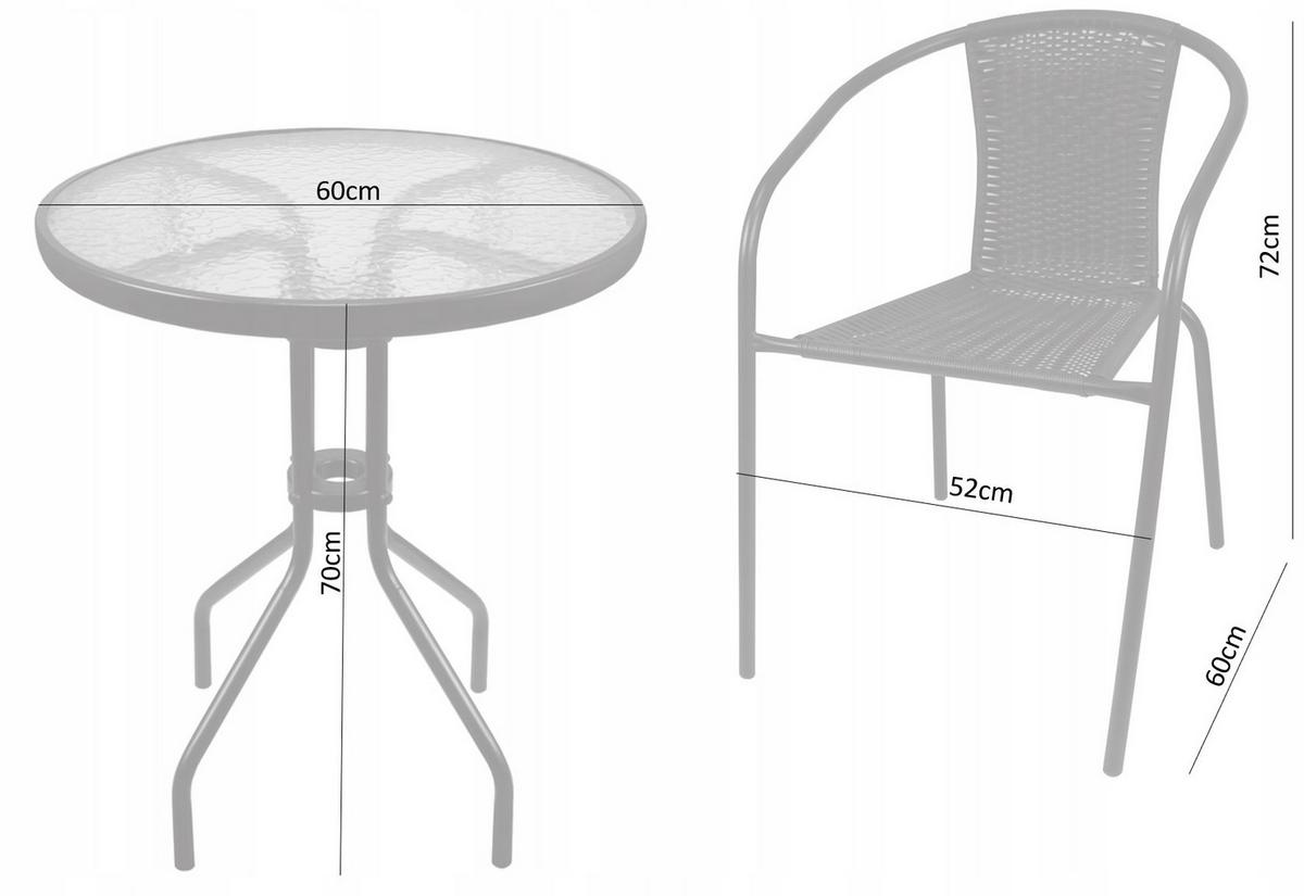 DINING LOUNGESET SIDE Gartenmöbelset aus Polyrattan - Grau, Kunststoff - Lookway