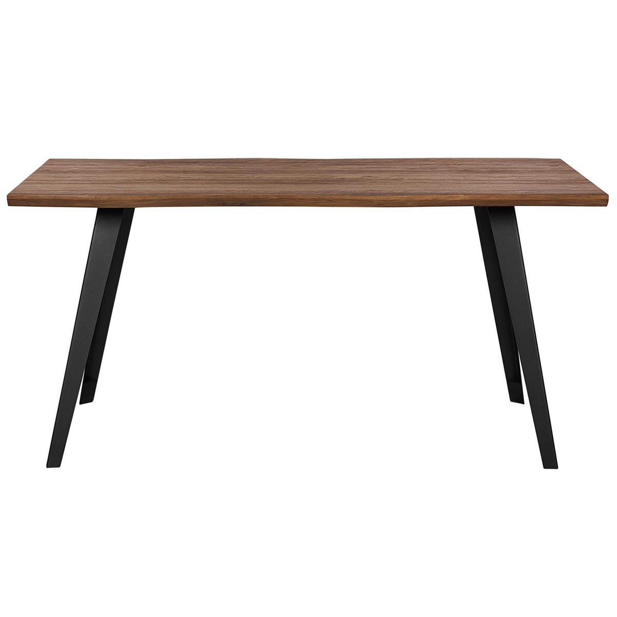 ESSTISCH 160/90/76 cm Dunkelbraun, Schwarz Rechteckig Witney - Dunkelbraun, Holzwerkstoff (160/90/76cm) - Beliani